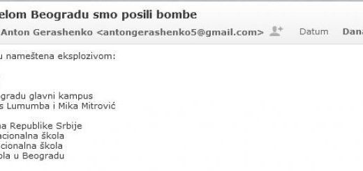 “Novostima” stigao mejl: Postavili smo bombe po cijelom Beogradu