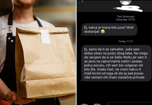 Dostavljač iz Srbije otpušten jer je poslao poruku djevojci kojoj je donio hranu