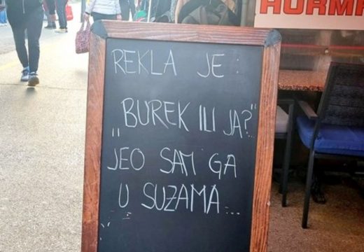 „JEO SAM GA U SUZAMA“ :Natpis ispred buregdžinice hit na društvenim mrežama