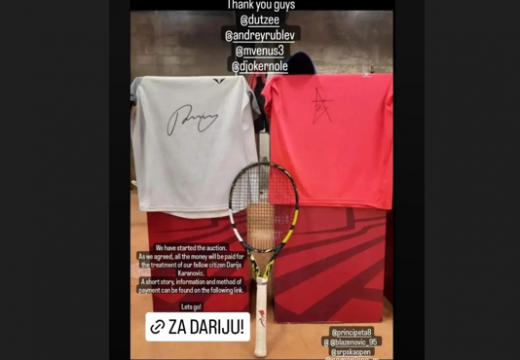 Prikupili rekvizite tenisera, sav prihod ide za liječenje Darije Karanović