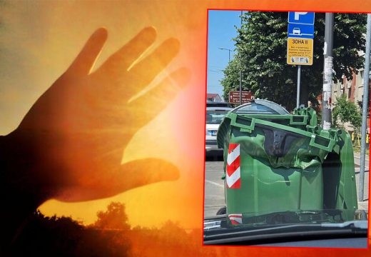 Od vrućine se istopio kontejner