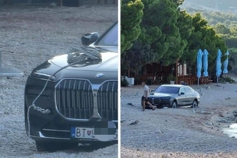 Turista skupocjenim autom zalutao pa zapeo na plaži (FOTO)