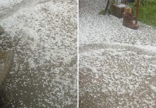 Nevrijeme u Gradišci: Padao led veličine oraha (Foto)