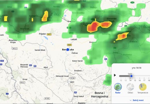 Nevrijeme stiglo u BiH: Pratite kretanje uživo