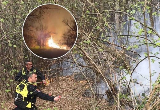 Na terenu dvije ekipe: Jak vjetar raspiruje dva požara u Bratuncu (Foto)