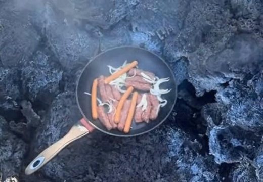 Momci sa Balkana: Roštiljali ispod vulkana dok izbacuje lavu; “Ne bojte se ničega” (Video)