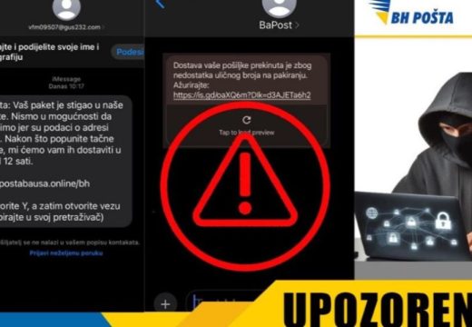 Stigao apel iz BH pošti: Ne nasjedajte na lažne SMS poruke o neuspjeloj dostavi pošiljke (Foto)