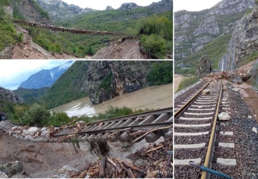 Zbog poplava: Pruga u Donjoj Jablanici visi u vazduhu (Video)