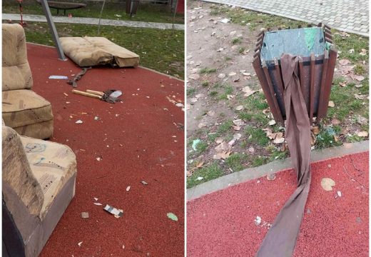Bijeljina: Stari namještaj završio u dječijem parkiću, mještani će tražiti video-nadzor (Foto)