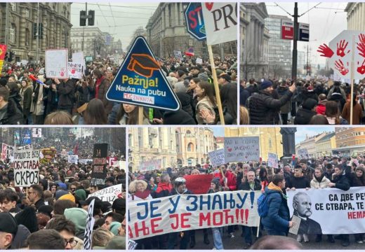 Srbija:Rijeke građana slivaju se ka Ušću, veliki skupovi u Novom Sadu, Nišu… (VIDEO)