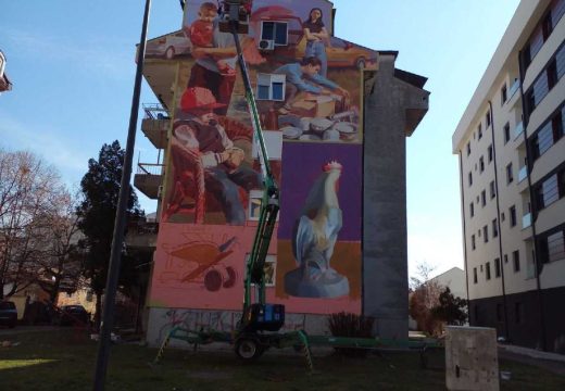 Najbolji zagrebački muralista oslikao mural u Njegoševoj ulici u Bijeljini: Oslikavao murale po cijelom svijetu (Foto)