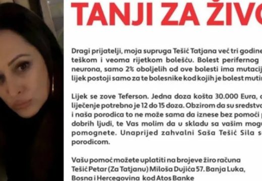 Svi na koncert Andreane Čekić: Humanitarna misija za Tatjanu Tešić iz Banjaluke