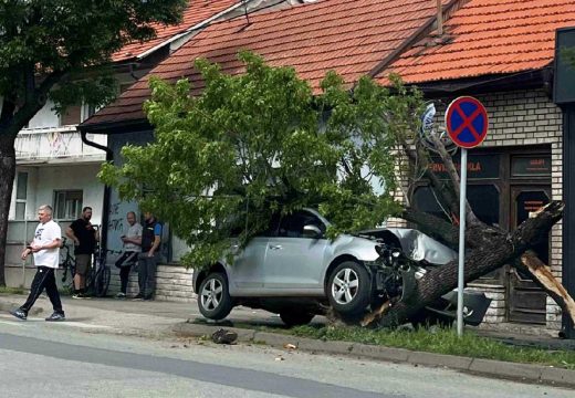 Bijeljina: Vozač lakše povrijeđen nakon što je vozilom udario u drvo