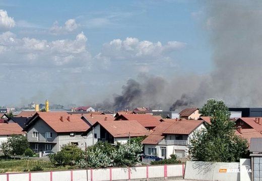 Na terenu vatrogasci: Požar kod Bijeljine, gori pšenica i rolo-bale