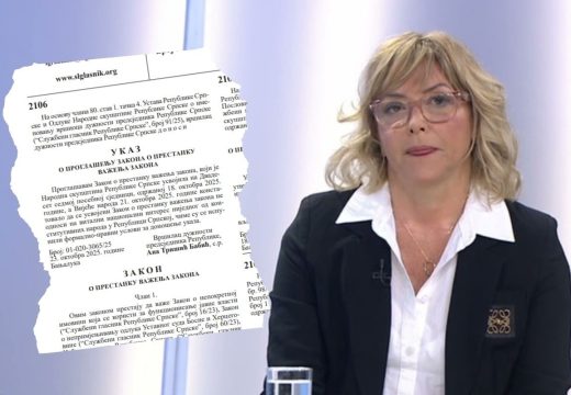 RS: Ana Trišić Babić potpisala prvi ukaz, objavljen u Službenom glasniku