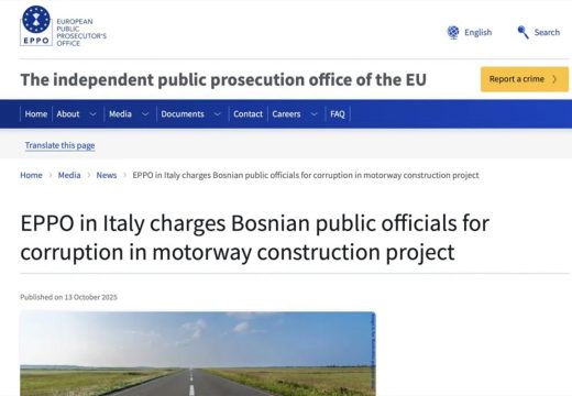 Evropsko tužilaštvo: Tri zvaničnika iz BiH osumnjičena za korupciju