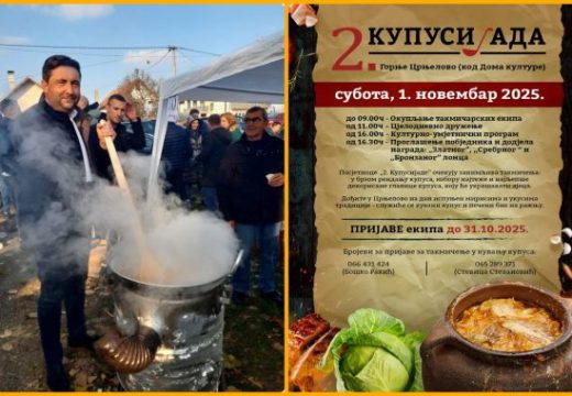 “Kupisijada” u Gornjem Crnjelovu 1. novembra – Spremite se za takmičenje u rendanju kupusa i izbor najteže glavice!