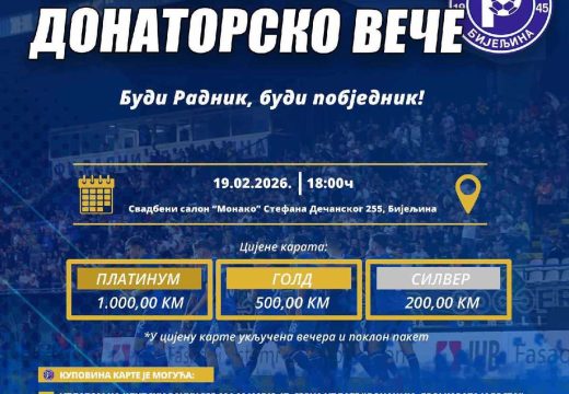 Donatorsko veče: Budi Radnik, budi pobjednik!