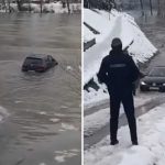 Herojski potez vatrogasca u Zvorniku: Automobilom izašao iz nabujale rijeke (Video)