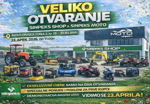 23. aprila: Veliko otvaranje Sinpeks Shop & Sinpeks Moto centra u Bijeljini