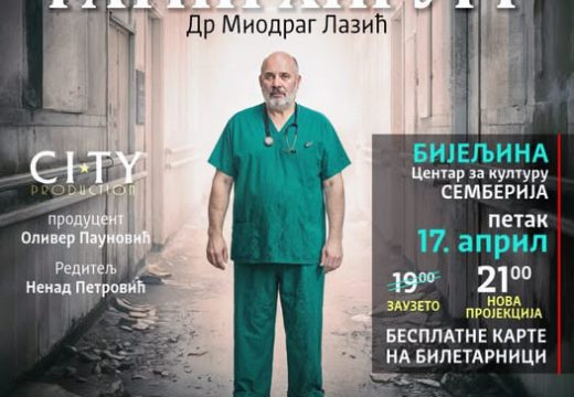 Centar za kulturu: Projekcija filma o ratnom hirurgu Miodragu Laziću u petak u Bijeljini