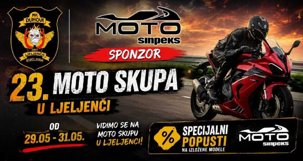 SINPEKS B sponzor 23. Moto skupa u Ljeljenči: Tri dana motora, druženja i specijalnih pogodnosti
