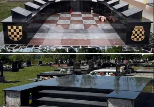 RS: Uklonjen spomenik sa ustaškim simbolom u Modranu kod Dervente (Foto)