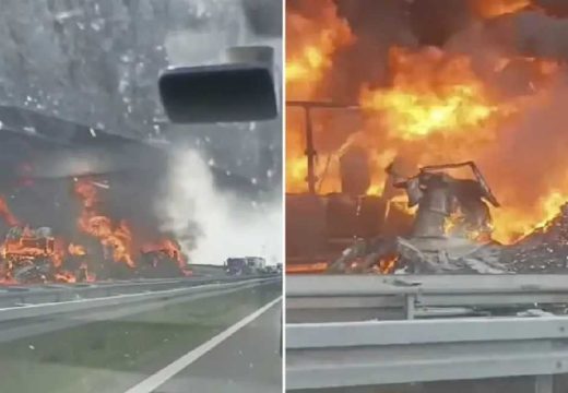 Region: Vatra “istopila” kamione kod Šimanovaca, vozači voze u kontrasmjeru (Video)