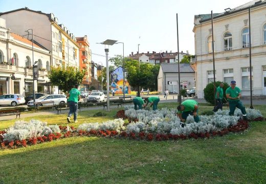 Redovne aktivnosti: Bijeljinski Komunalac i na 37 stepeni brine o zelenim površinama Bijeljine