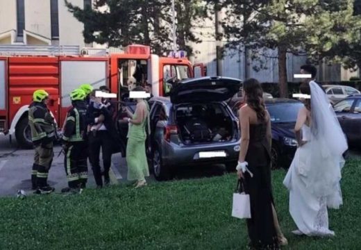 Svadba prekinuta intervencijom: Vatrogasci hitno spasavali dijete iz automobila