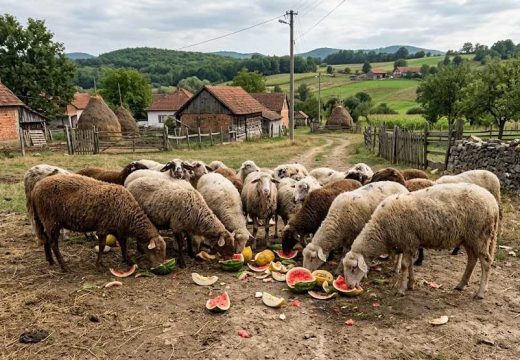 Nova praksa u Gradišci: Ovce hrane dinjama, a konje lubenicama (Foto)