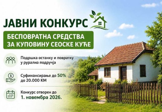Za život sela: Grad Bijeljina obezbjeđuje do 20.000 KM za kupovinu seoske kuće