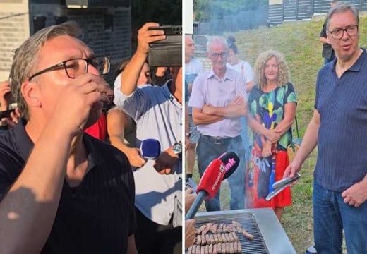 BiH: Aleksandar Vučić posjetio Bugojno, roštiljao, nazdravljao i prisjećao se mladih dana (Video)