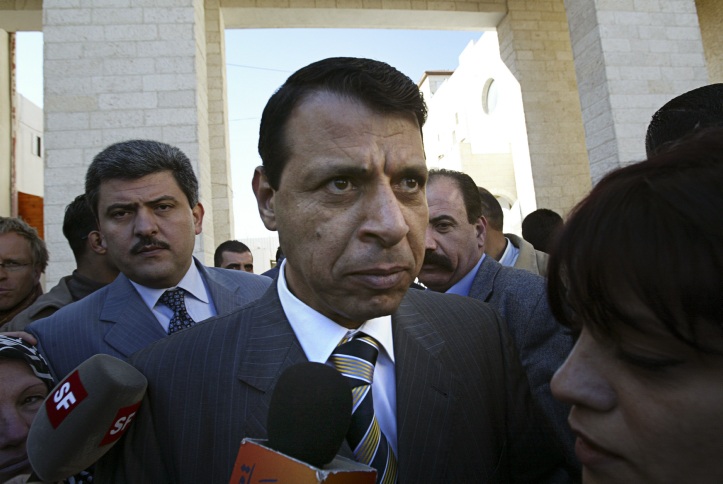 Fatah lawmaker  member Mohammed Dahlan as he speaks to the press after the speech of Palestinian President Mahmoud Abbas in the west bank city of Ramallah on December 16, 2006. Photo by Michal Fattal/Flash90. *** Local Caption *** îåçîã ãàìï  ôìùúéðé ôìùúéðàé ôìñèéðé ôìñèéðàé ôìùúéðéí ôìùúéðàéí ôìñèéðéí ôìñèéðàéí  îçîåã òáàñ