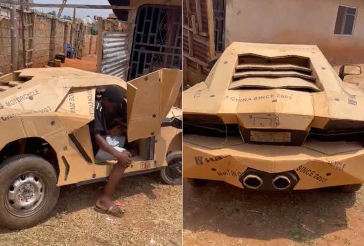 Un giovane nigeriano costruisce una Lamborghini da materiali riciclati
