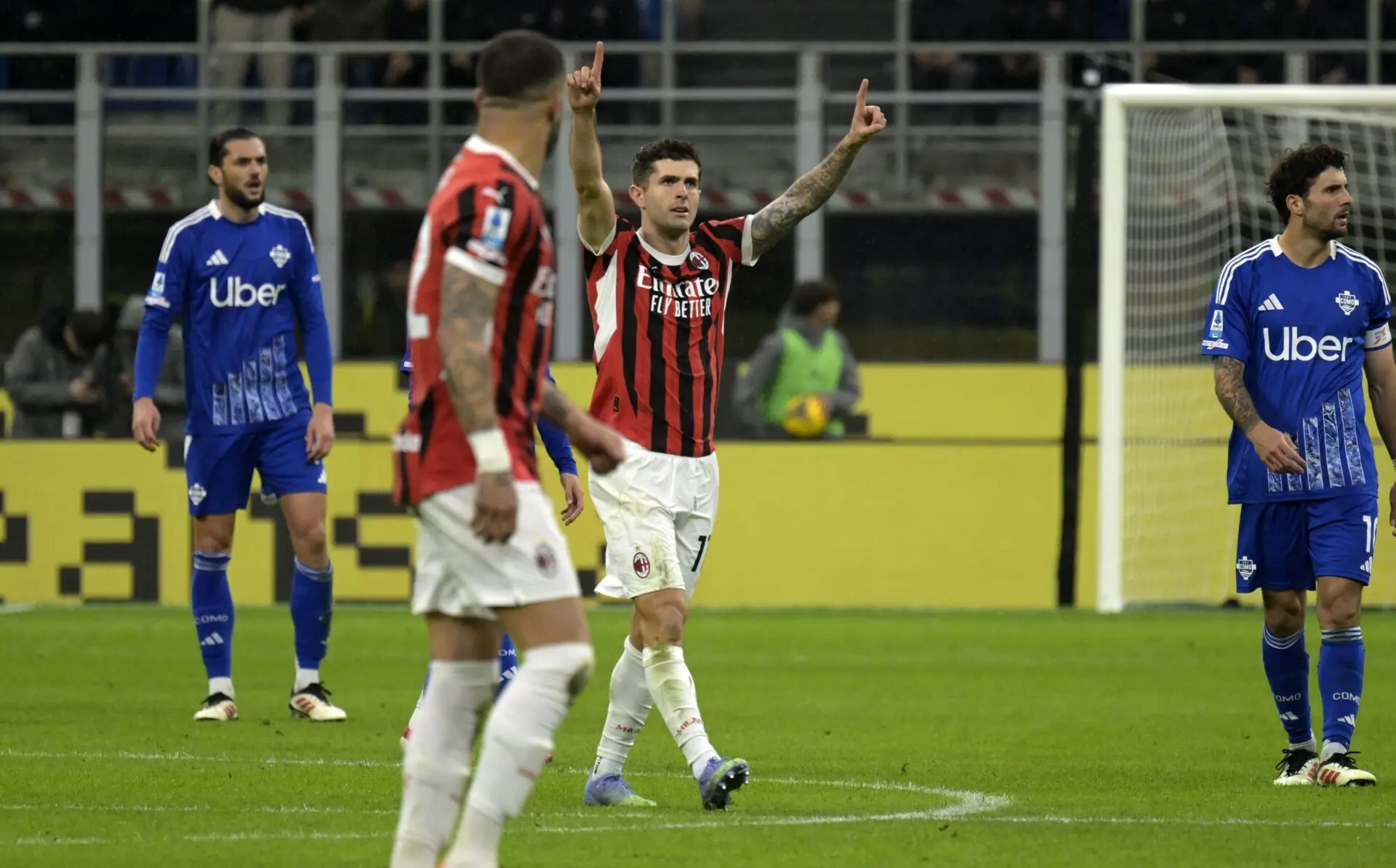 Milan-Como 2-1: Pulisic e Reijnders guidano la rimonta rossonera