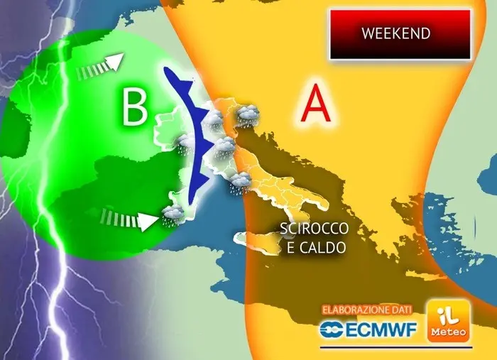 Weekend di maltempo: pioggia e neve in arrivo per il meteo