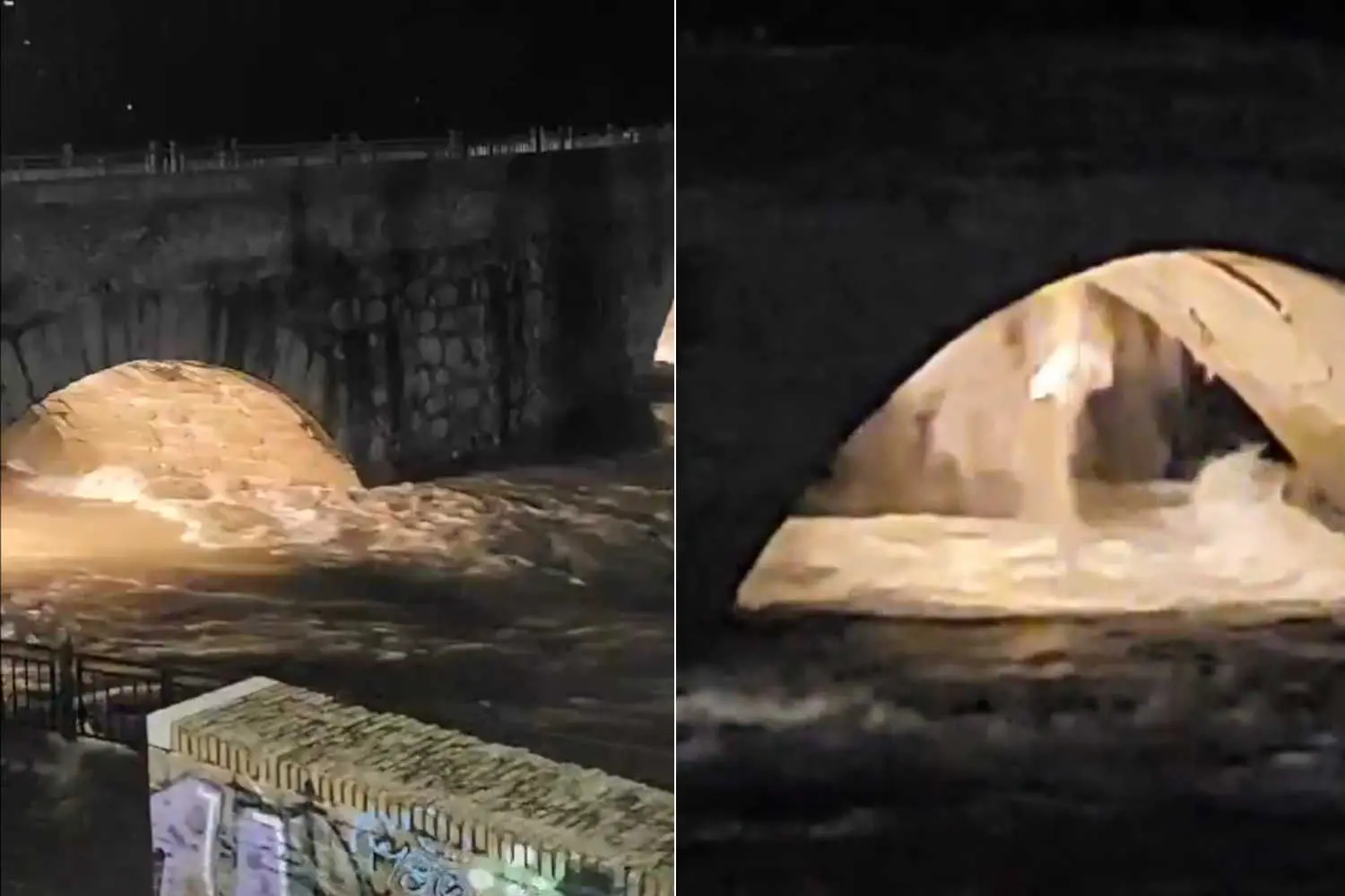 Il crollo del ponte medievale in Spagna a causa della Tempesta Martinho
