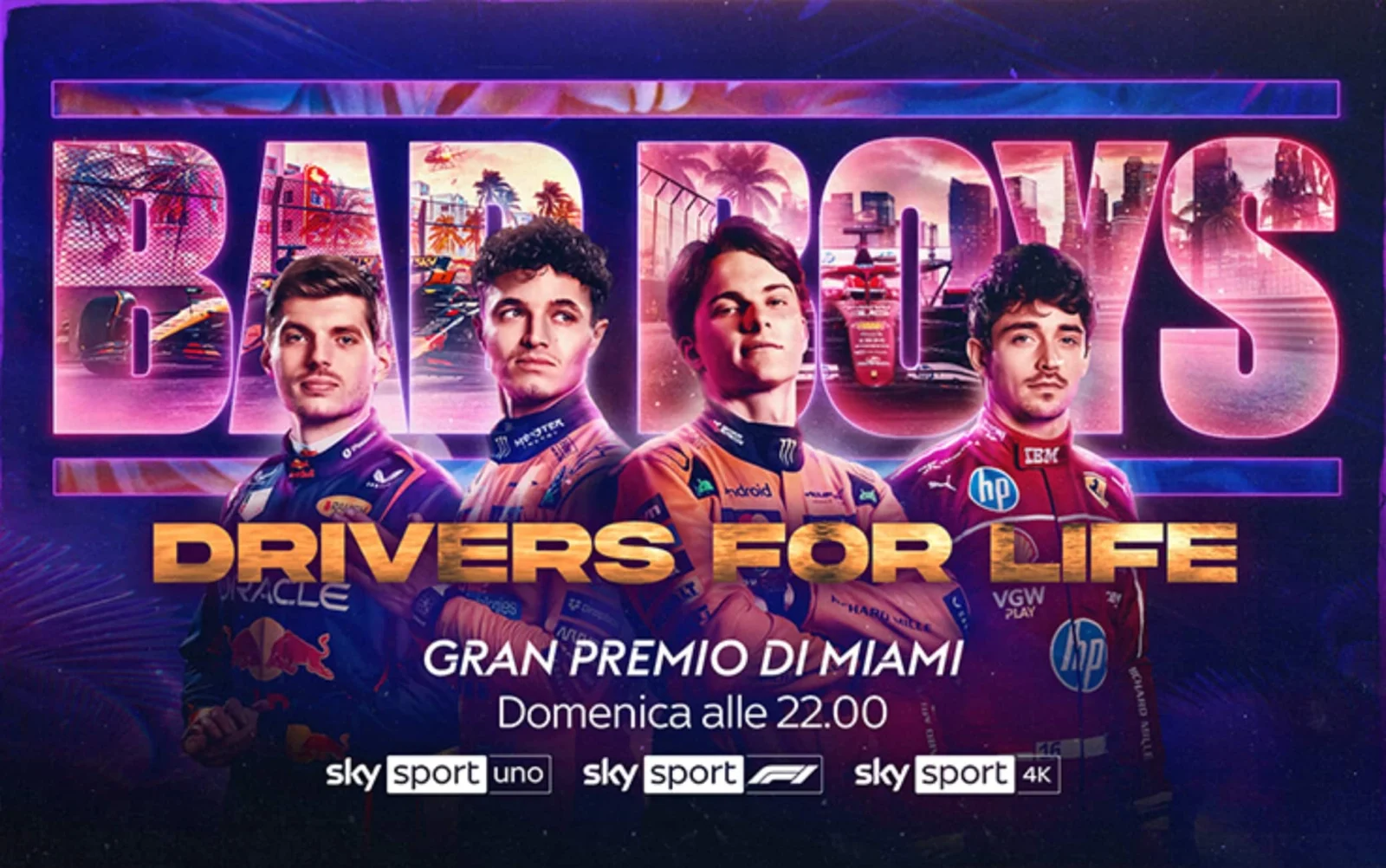 F1 a Miami: orari e come seguire il GP su Sky e Now