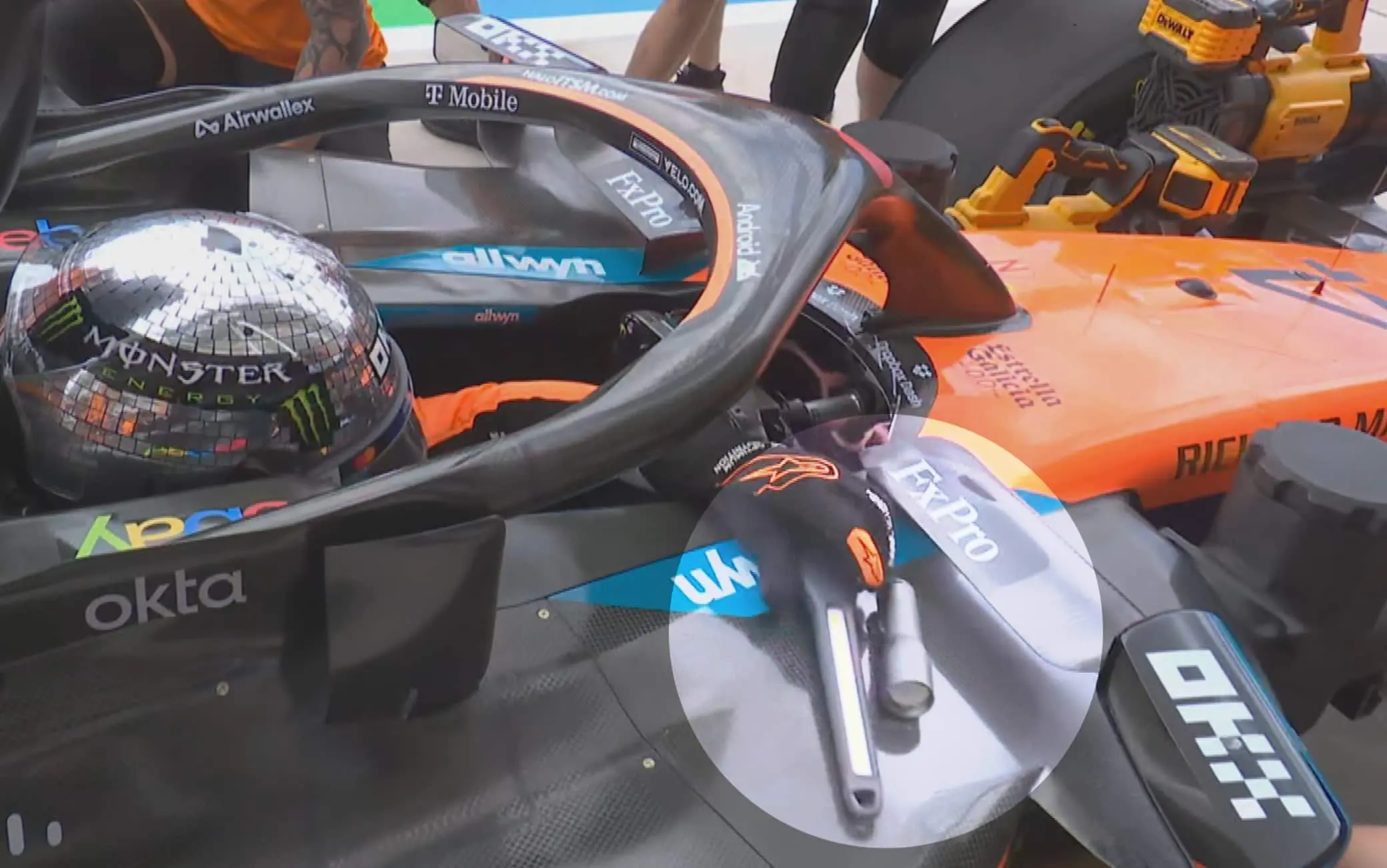 F1, GP di Miami: il pit-stop obbligato di Norris con le torce accese