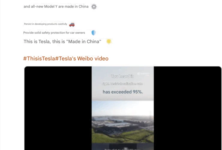 Le consegne di Tesla in Cina calano, ma l’EV è ‘made in China