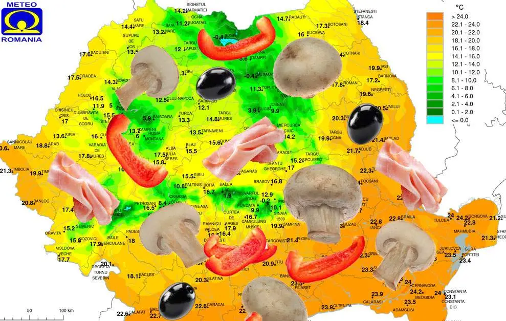 Previsioni insolite in Romania: pioggia di ciuperci, măsline e ardei gras