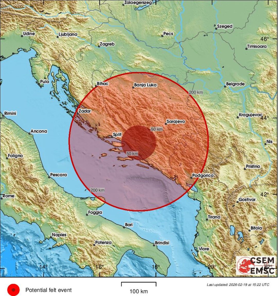 Zemljotres pogodio granicu BiH i Hrvatske