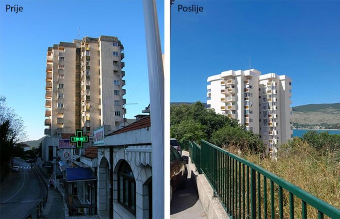Sanacija fasada, zgrada u ulici Mica Vavica, jul 2024